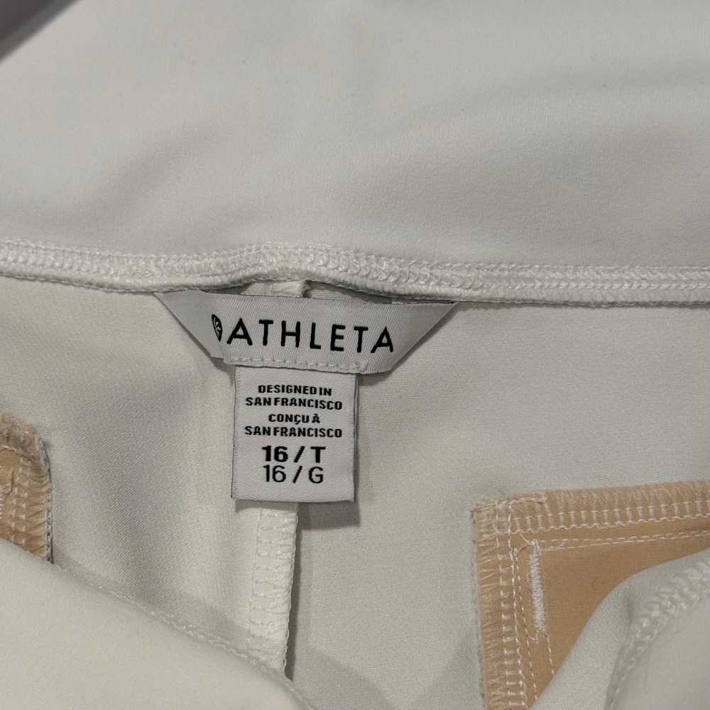 Athleta Endless Pant White 16 Tall Slim Leg High Rise Travel Commuter NWT - Picture 4 of 8